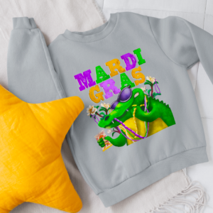 Mardi Gras Gator Toddler/ Kids Sweatshirt